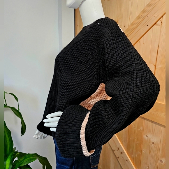 TOPSHOP size 8‎ cropped thick knit two-tone sweater - Picture 6 of 8